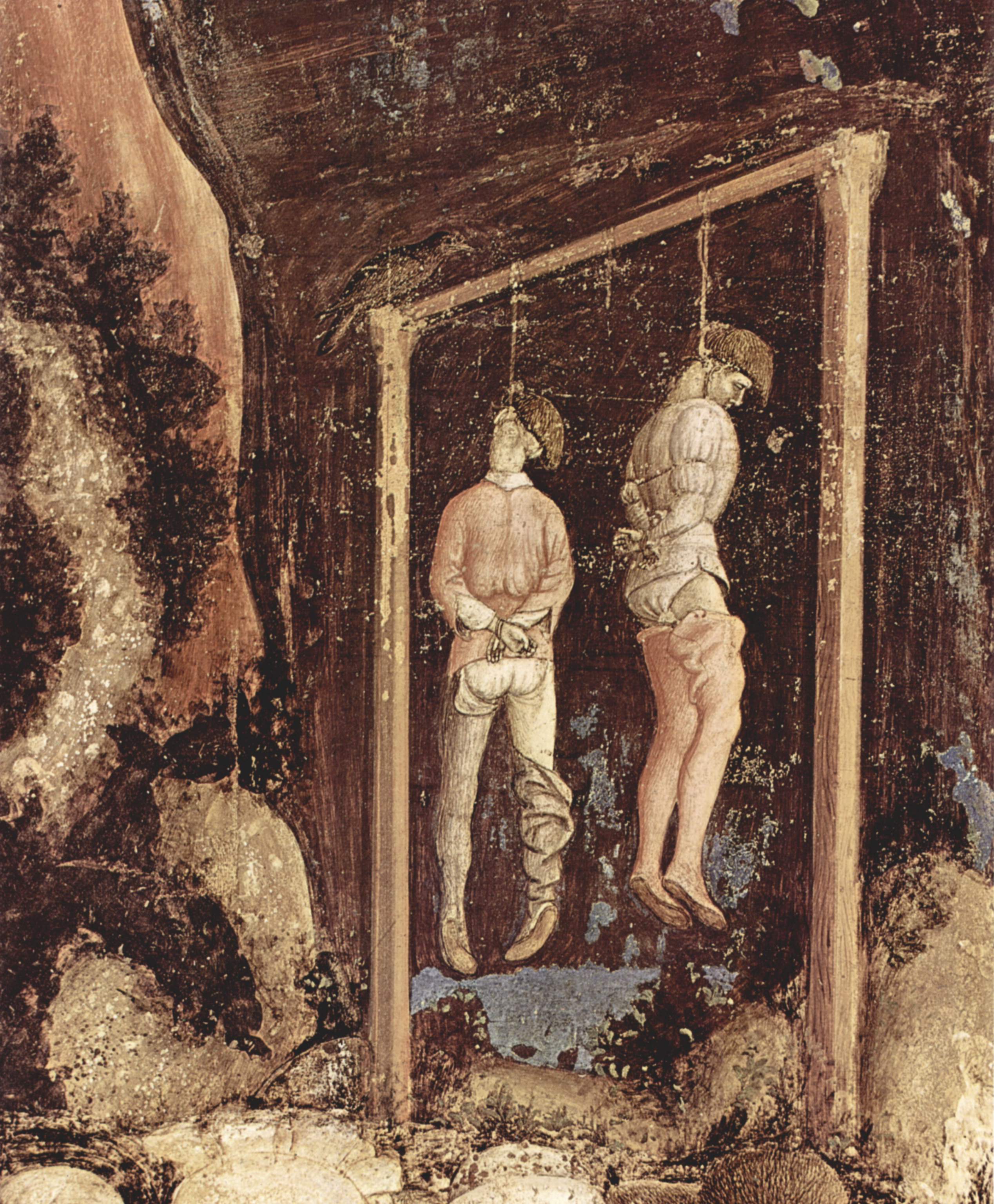 Scène de pendaison, peinte par Pisanello (wikipedia)